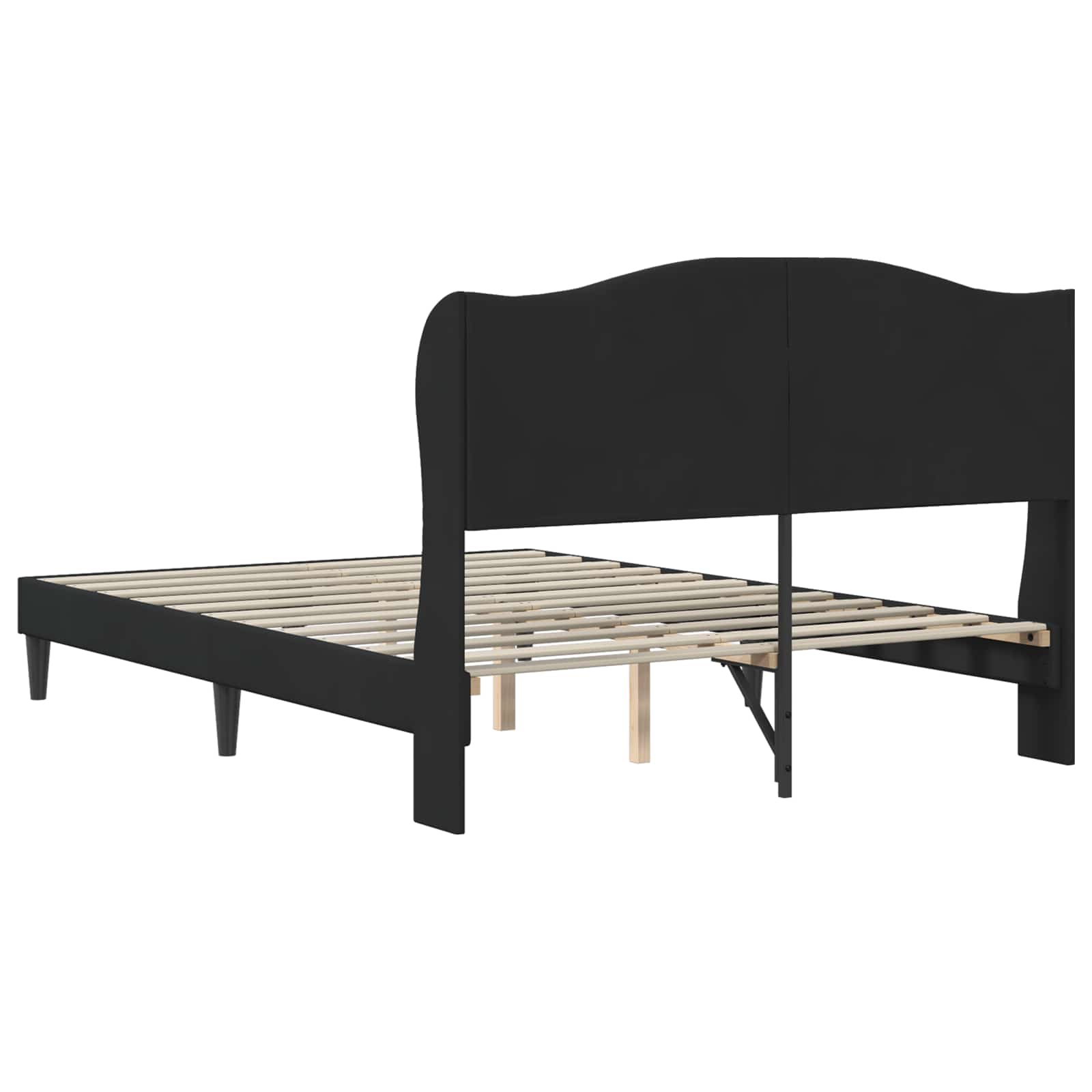 Σκελετός Κρεβατιού με κεφαλάρι Μαύρο 140 x 200 cm Βελούδο - Pakobazaar