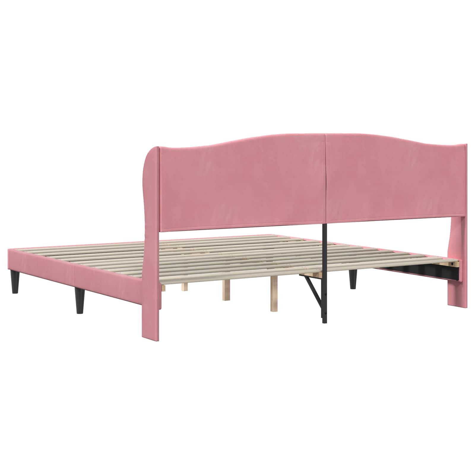 Σκελετός Κρεβατιού με κεφαλάρι Ροζ 180 x 200 cm Βελούδο - Pakobazaar
