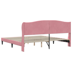 Σκελετός Κρεβατιού με κεφαλάρι Ροζ 180 x 200 cm Βελούδο - Pakobazaar