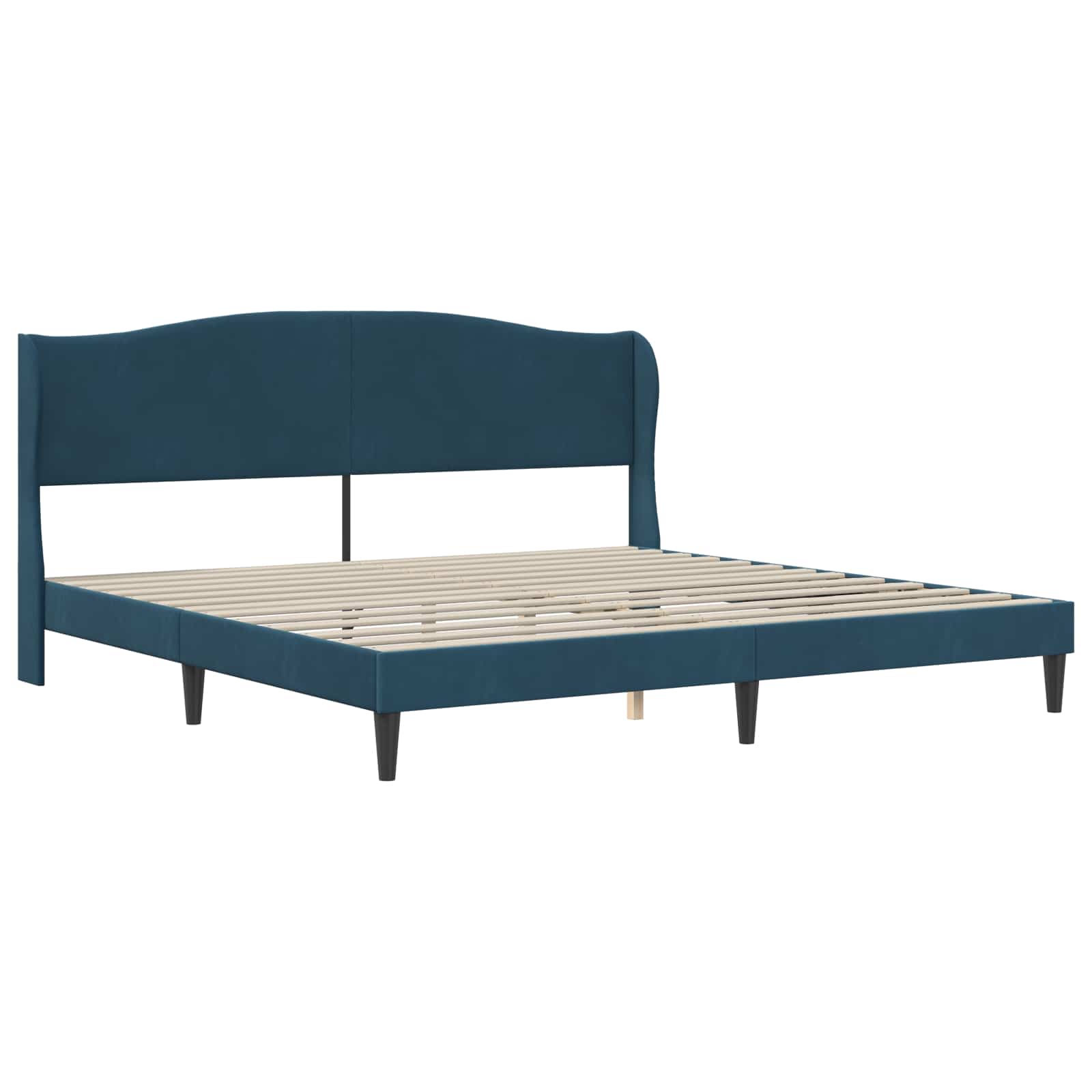 Σκελετός Κρεβατιού με κεφαλάρι Μπλε 180 x 200 cm Βελούδο - Pakobazaar