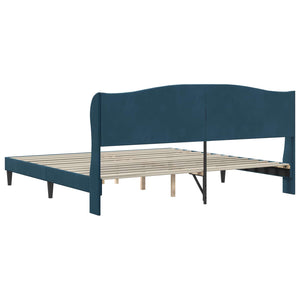 Σκελετός Κρεβατιού με κεφαλάρι Μπλε 180 x 200 cm Βελούδο - Pakobazaar