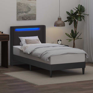 Σκελετός Κρεβατιού με κεφαλάρι Γκρι 90 x 190 cm Τεχνητό Δέρμα - Pakobazaar