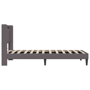 Σκελετός Κρεβατιού με κεφαλάρι Γκρι 90 x 190 cm Τεχνητό Δέρμα - Pakobazaar