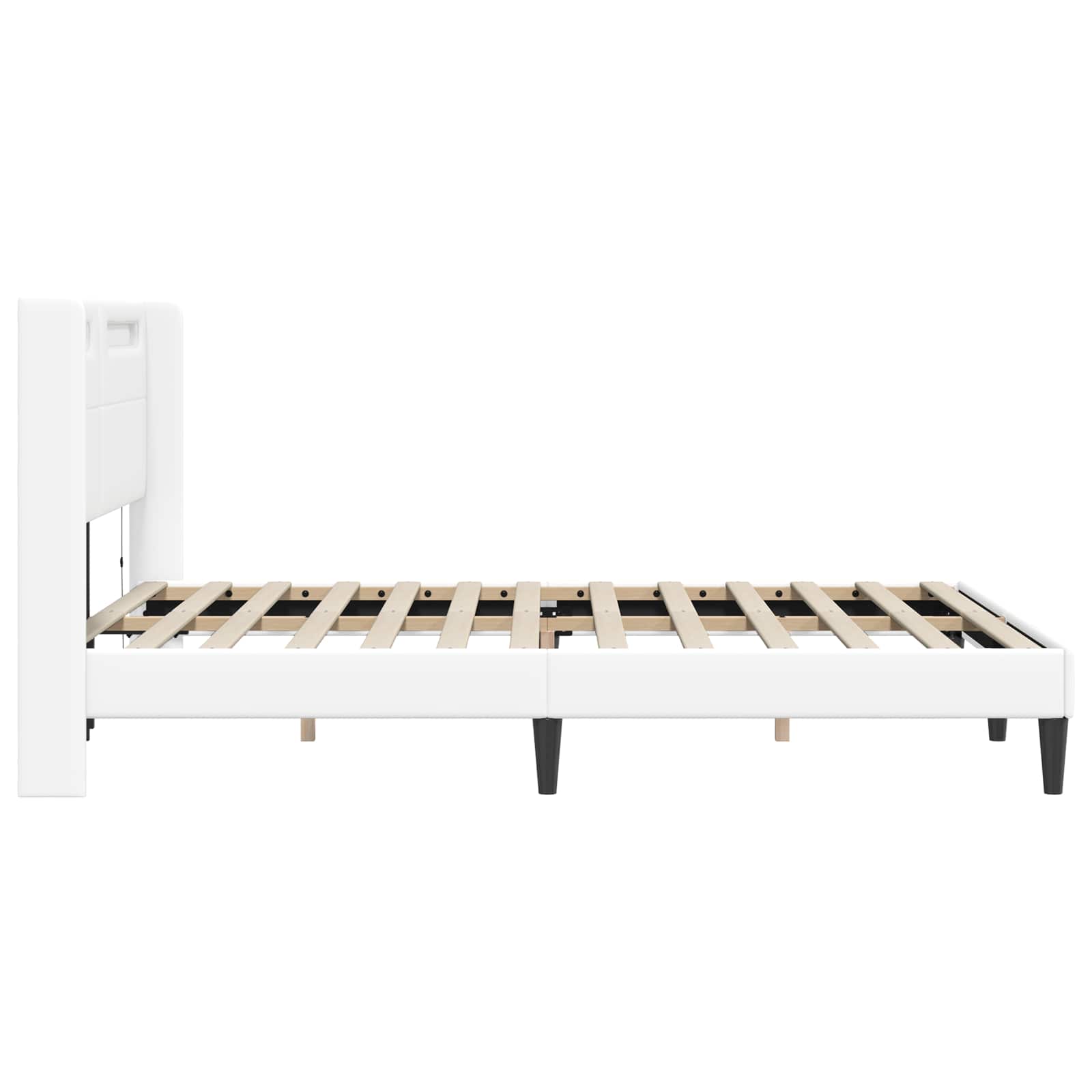Σκελετός Κρεβατιού με κεφαλάρι Λευκό 120 x 190 cm Τεχνητό Δέρμα - Pakobazaar