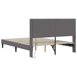 Σκελετός Κρεβατιού με κεφαλάρι Γκρι 120 x 200 cm Τεχνητό Δέρμα - Pakobazaar