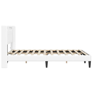 Σκελετός Κρεβατιού με κεφαλάρι Λευκό 120 x 200 cm Τεχνητό Δέρμα - Pakobazaar