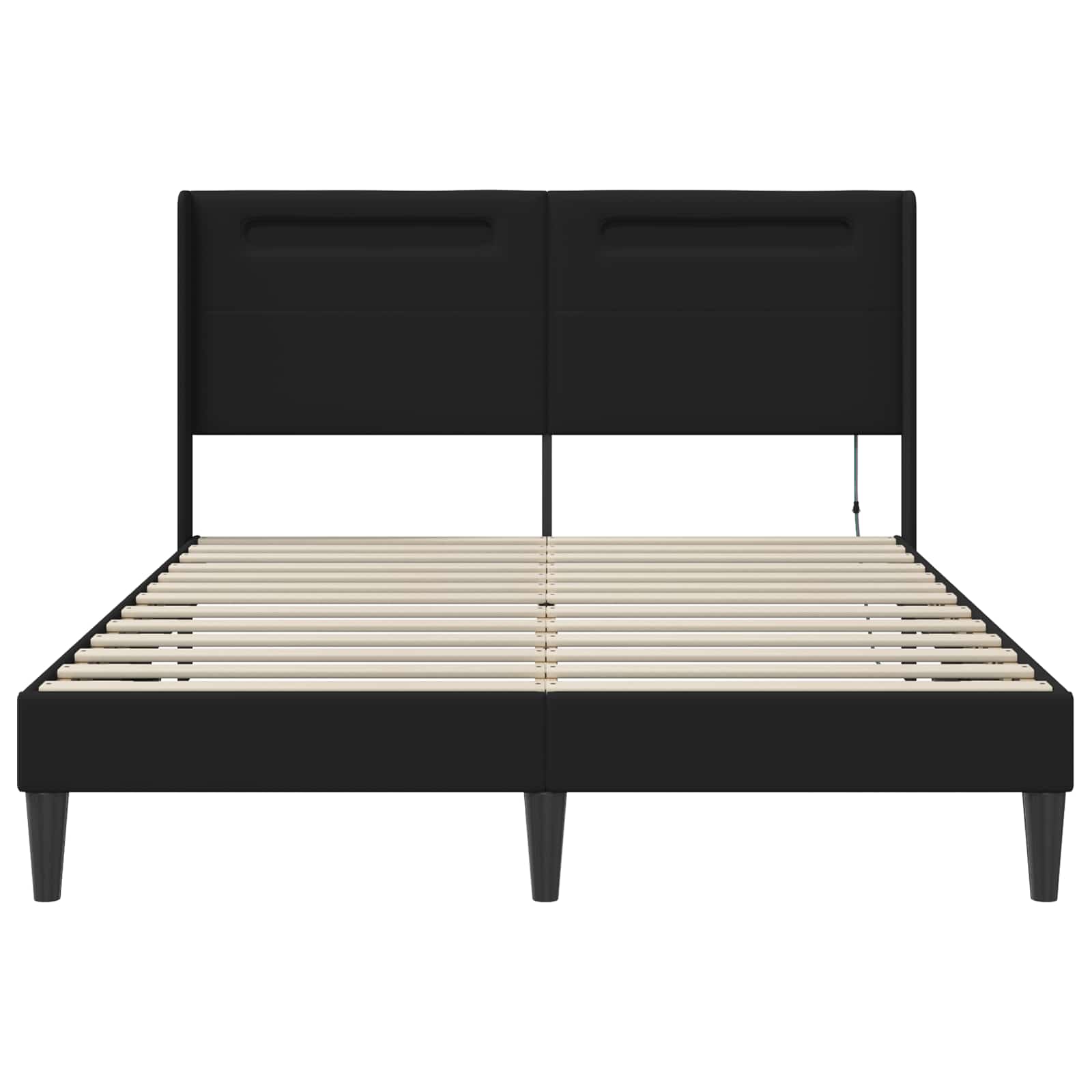 Σκελετός Κρεβατιού με κεφαλάρι Μαύρο 140 x 190 cm Τεχνητό Δέρμα - Pakobazaar