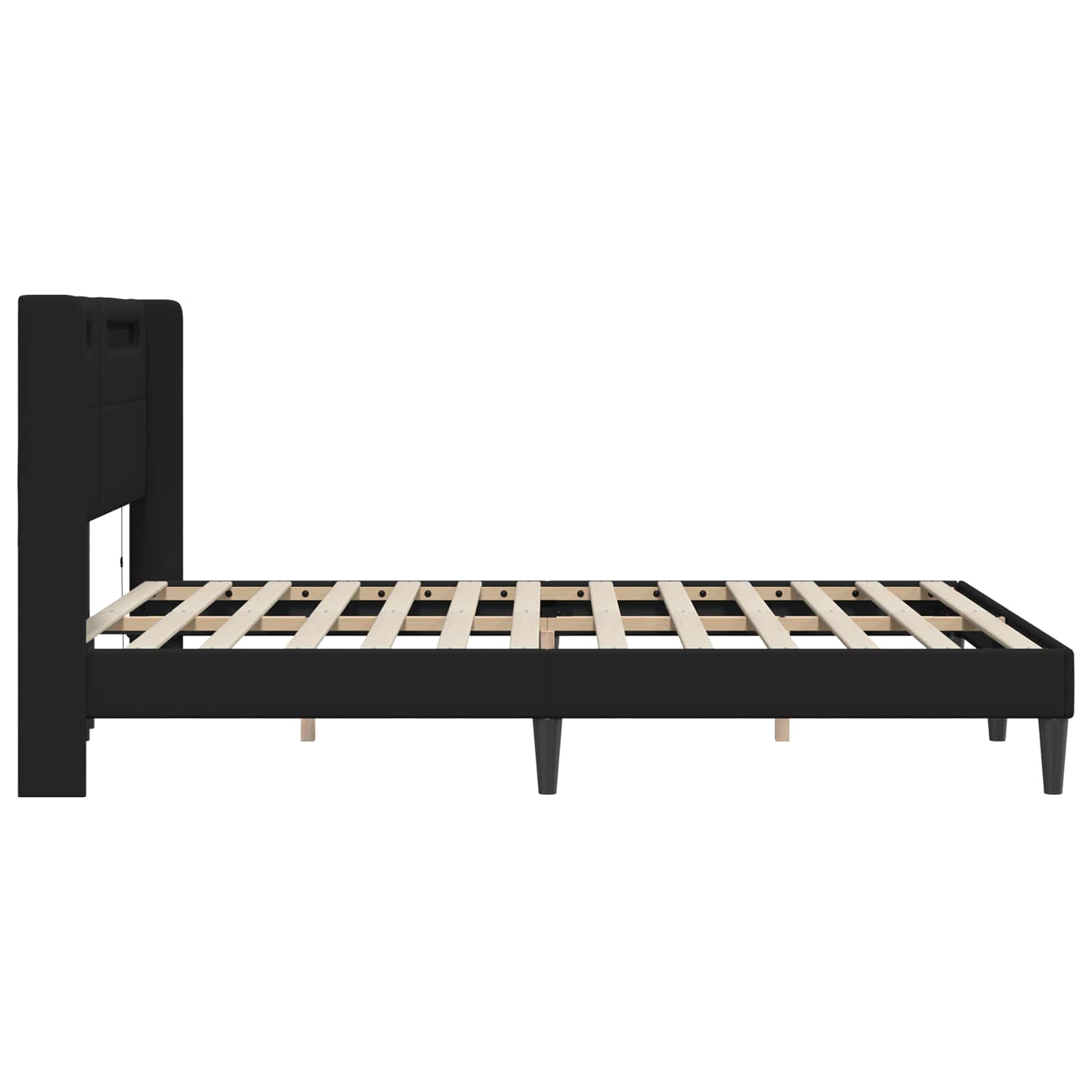 Σκελετός Κρεβατιού με κεφαλάρι Μαύρο 140 x 190 cm Τεχνητό Δέρμα - Pakobazaar