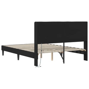 Σκελετός Κρεβατιού με κεφαλάρι Μαύρο 160 x 200 cm Τεχνητό Δέρμα - Pakobazaar