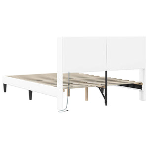 Σκελετός Κρεβατιού με κεφαλάρι Λευκό 160 x 200 cm Τεχνητό Δέρμα - Pakobazaar
