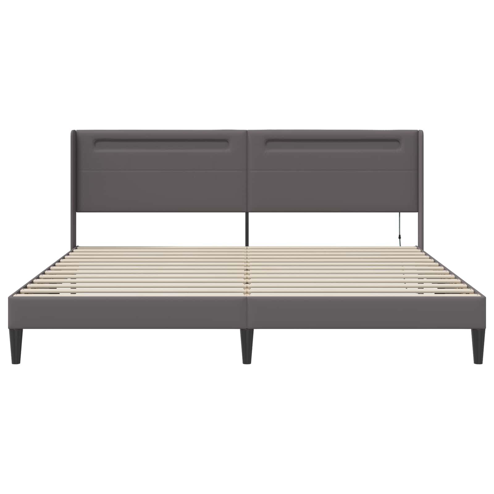 Σκελετός Κρεβατιού με κεφαλάρι Γκρι 180 x 200 cm Τεχνητό Δέρμα - Pakobazaar