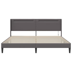 Σκελετός Κρεβατιού με κεφαλάρι Γκρι 180 x 200 cm Τεχνητό Δέρμα - Pakobazaar
