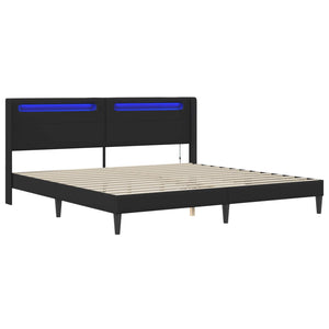 Σκελετός Κρεβατιού με κεφαλάρι Μαύρο 180 x 200 cm Τεχνητό Δέρμα - Pakobazaar