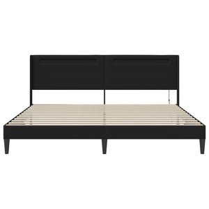 Σκελετός Κρεβατιού με κεφαλάρι Μαύρο 180 x 200 cm Τεχνητό Δέρμα - Pakobazaar