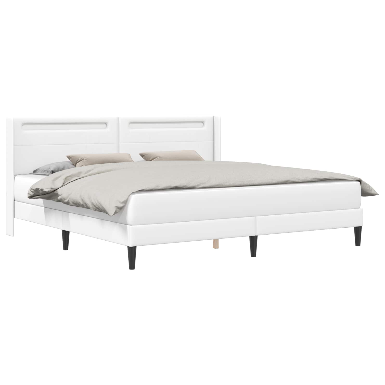 Σκελετός Κρεβατιού με κεφαλάρι Λευκό 180 x 200 cm Τεχνητό Δέρμα - Pakobazaar
