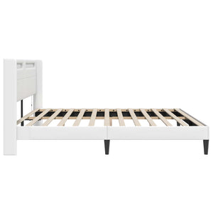 Σκελετός Κρεβατιού με κεφαλάρι Λευκό 180 x 200 cm Τεχνητό Δέρμα - Pakobazaar