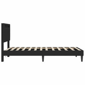 Σκελετός Κρεβατιού με κεφαλάρι Μαύρο 80 x 200 cm Τεχνητό Δέρμα - Pakobazaar