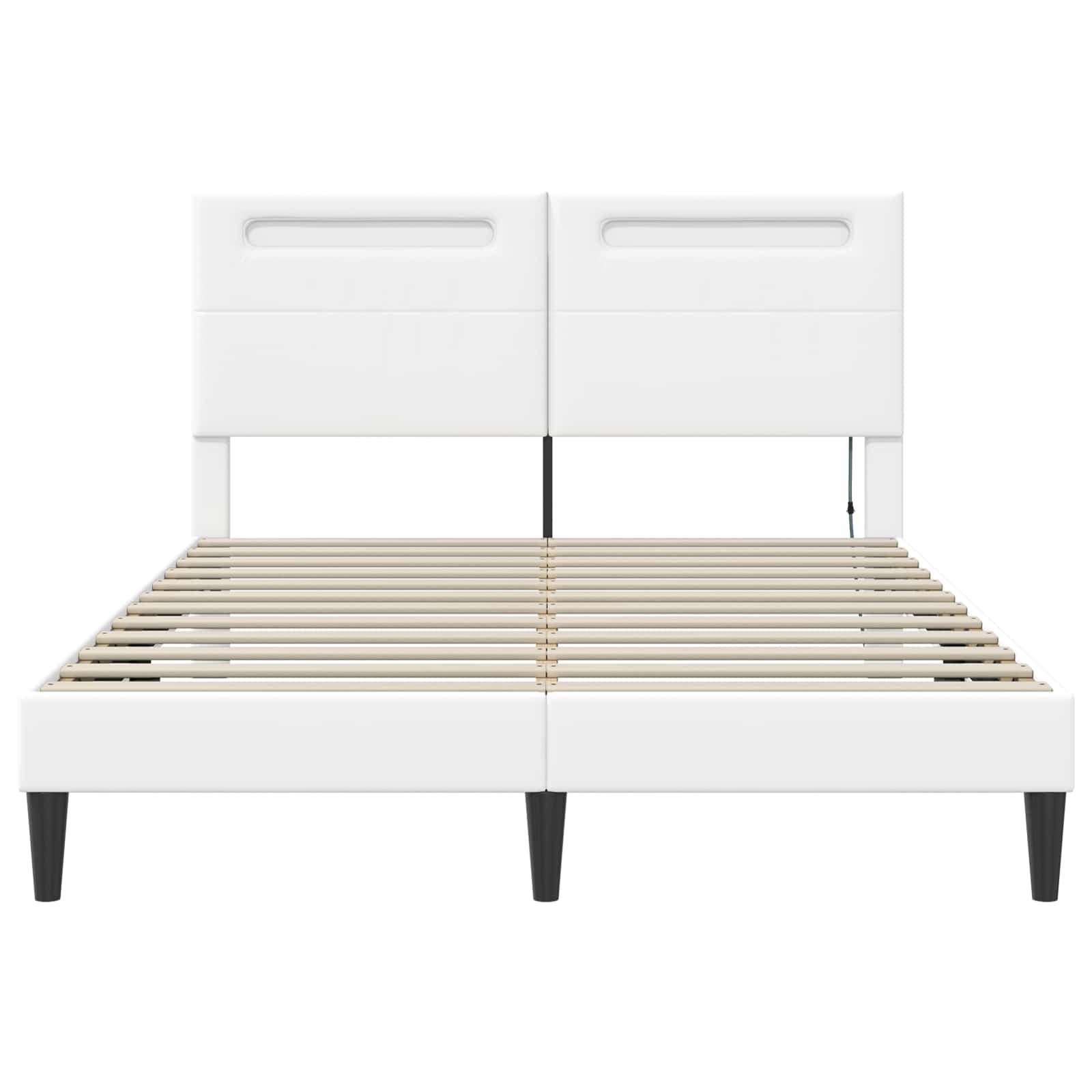 Σκελετός Κρεβατιού με κεφαλάρι Λευκό 140 x 190 cm Τεχνητό Δέρμα - Pakobazaar