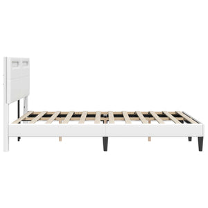Σκελετός Κρεβατιού με κεφαλάρι Λευκό 140 x 190 cm Τεχνητό Δέρμα - Pakobazaar