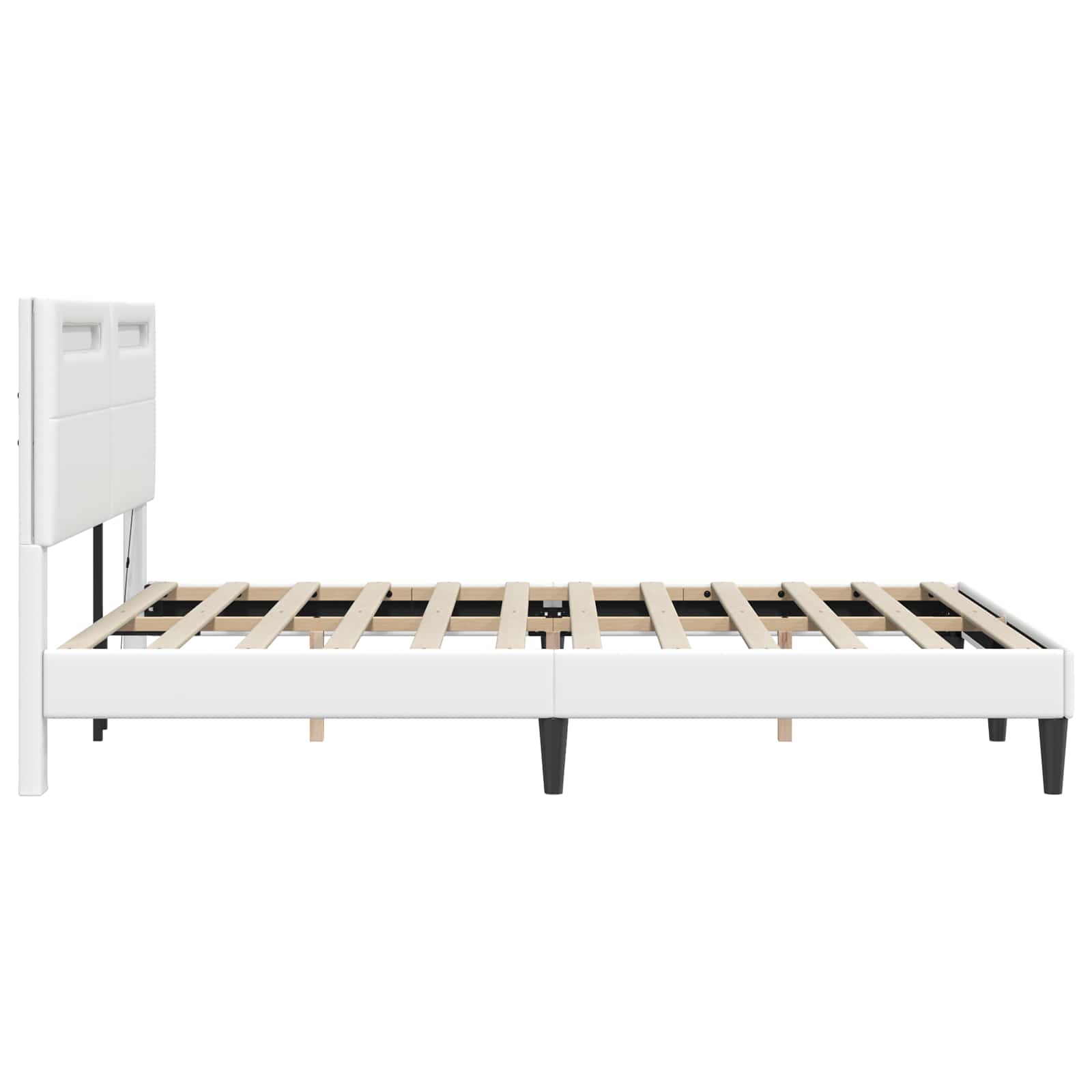 Σκελετός Κρεβατιού με κεφαλάρι Λευκό 140 x 200 cm Τεχνητό Δέρμα - Pakobazaar