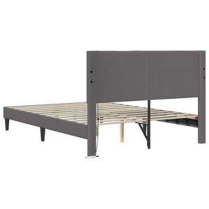 Σκελετός Κρεβατιού με κεφαλάρι Γκρι 160 x 200 cm Τεχνητό Δέρμα - Pakobazaar