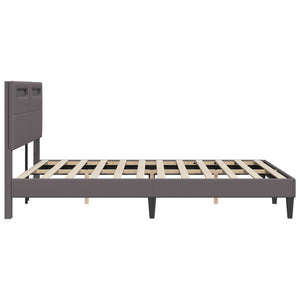 Σκελετός Κρεβατιού με κεφαλάρι Γκρι 160 x 200 cm Τεχνητό Δέρμα - Pakobazaar