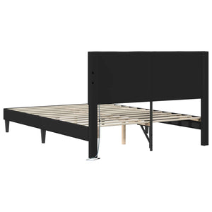 Σκελετός Κρεβατιού με κεφαλάρι Μαύρο 160 x 200 cm Τεχνητό Δέρμα - Pakobazaar