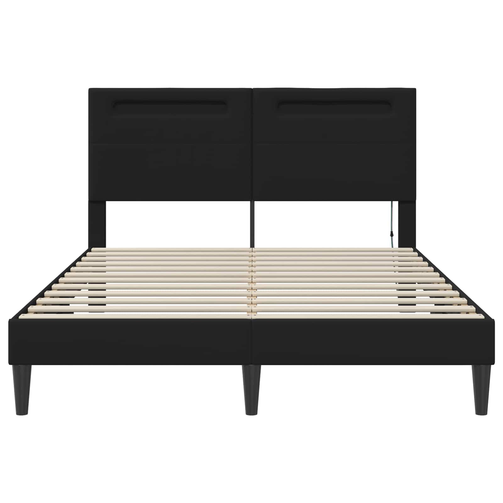 Σκελετός Κρεβατιού με κεφαλάρι Μαύρο 160 x 200 cm Τεχνητό Δέρμα - Pakobazaar