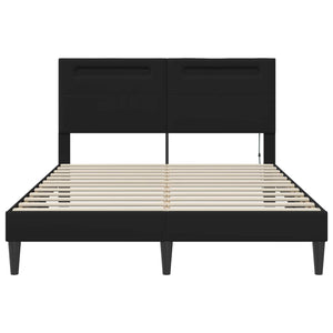Σκελετός Κρεβατιού με κεφαλάρι Μαύρο 160 x 200 cm Τεχνητό Δέρμα - Pakobazaar