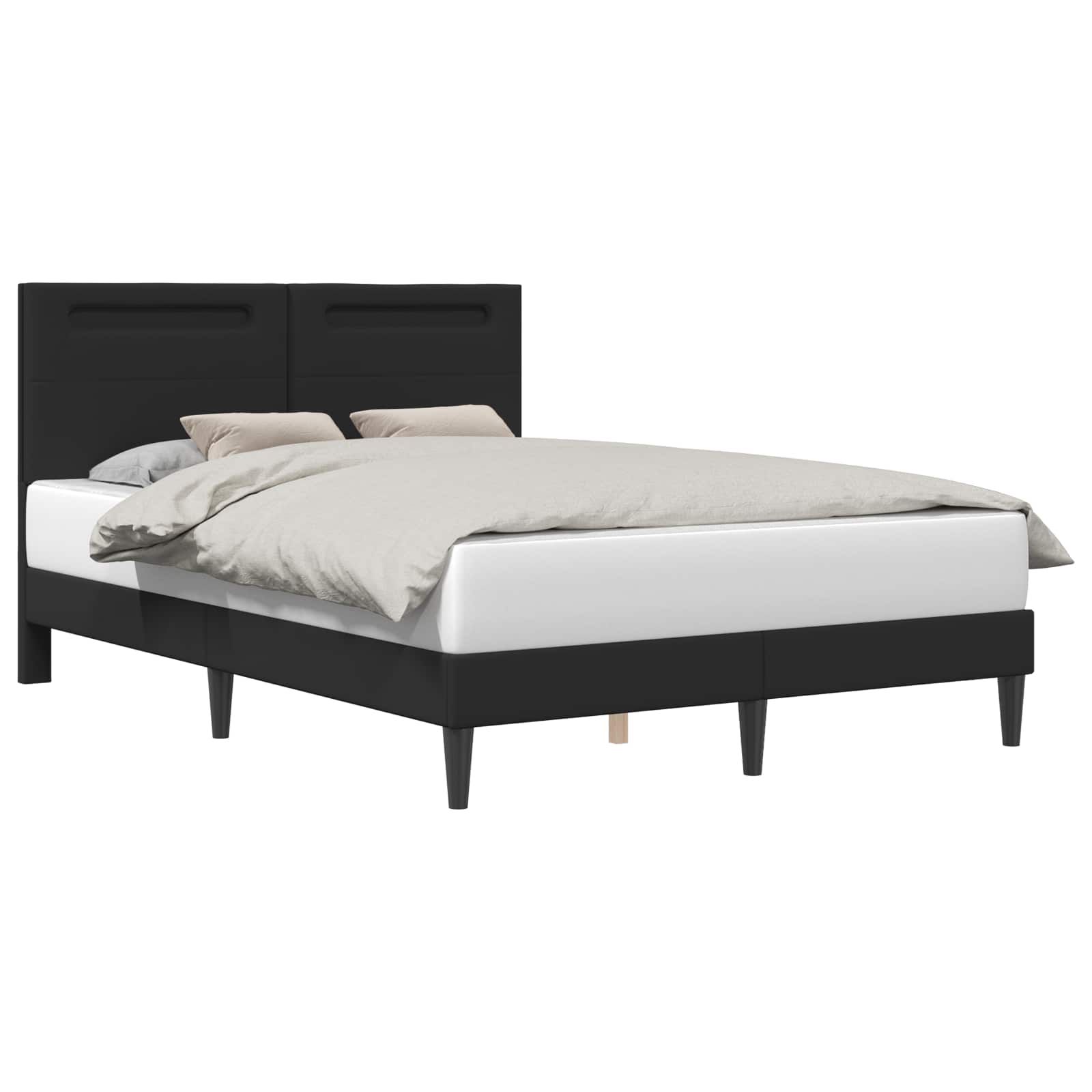 Σκελετός Κρεβατιού με κεφαλάρι Μαύρο 160 x 200 cm Τεχνητό Δέρμα - Pakobazaar