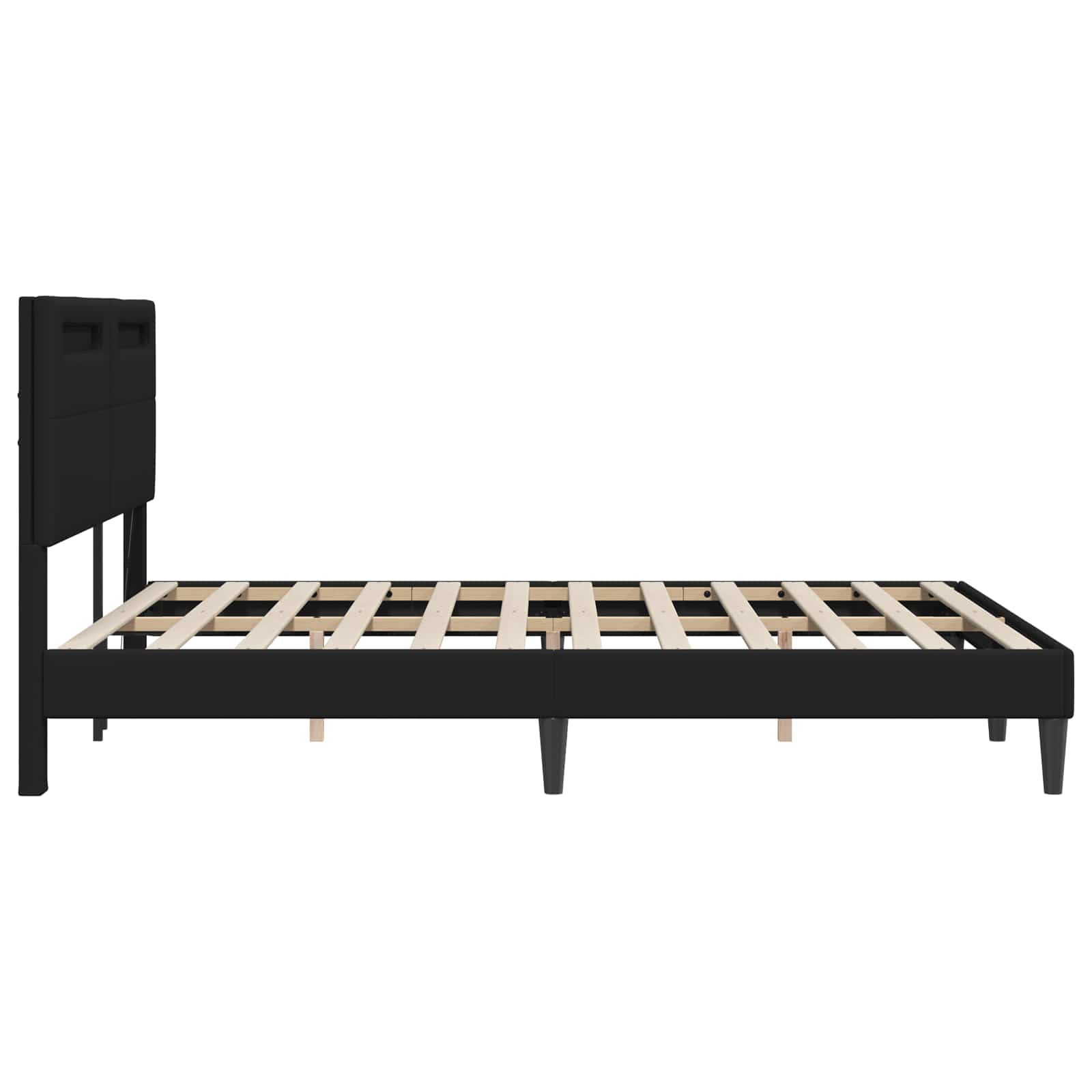 Σκελετός Κρεβατιού με κεφαλάρι Μαύρο 160 x 200 cm Τεχνητό Δέρμα - Pakobazaar