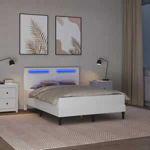 Σκελετός Κρεβατιού με κεφαλάρι Λευκό 160 x 200 cm Τεχνητό Δέρμα - Pakobazaar