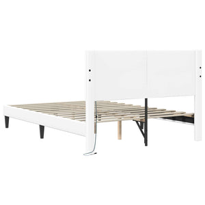 Σκελετός Κρεβατιού με κεφαλάρι Λευκό 160 x 200 cm Τεχνητό Δέρμα - Pakobazaar
