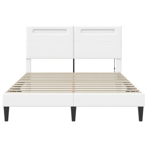 Σκελετός Κρεβατιού με κεφαλάρι Λευκό 160 x 200 cm Τεχνητό Δέρμα - Pakobazaar