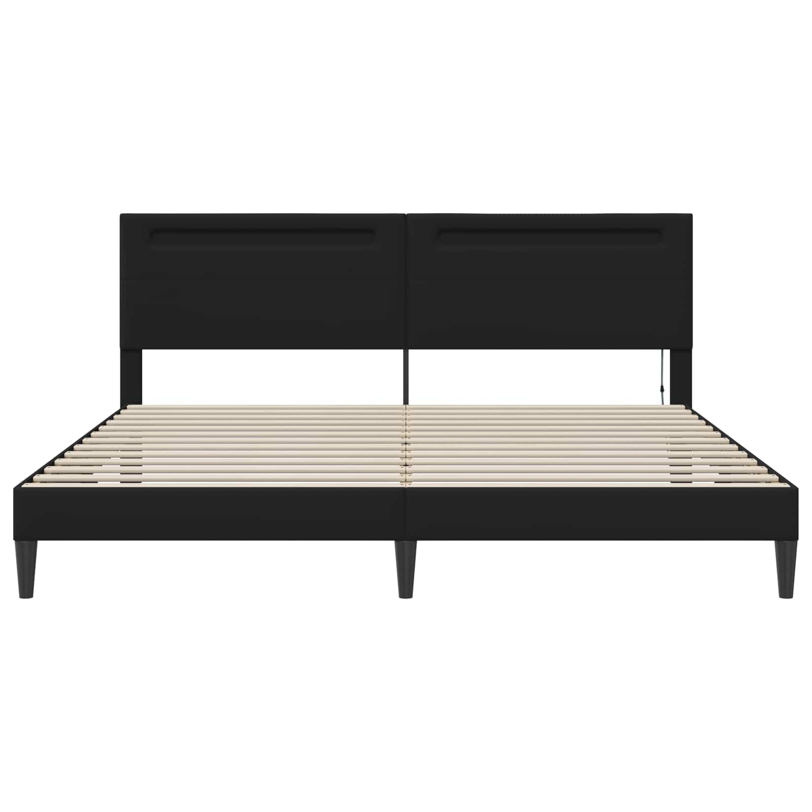 Σκελετός Κρεβατιού με κεφαλάρι Μαύρο 180 x 200 cm Τεχνητό Δέρμα - Pakobazaar