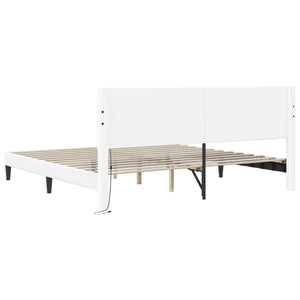 Σκελετός Κρεβατιού με κεφαλάρι Λευκό 180 x 200 cm Τεχνητό Δέρμα - Pakobazaar
