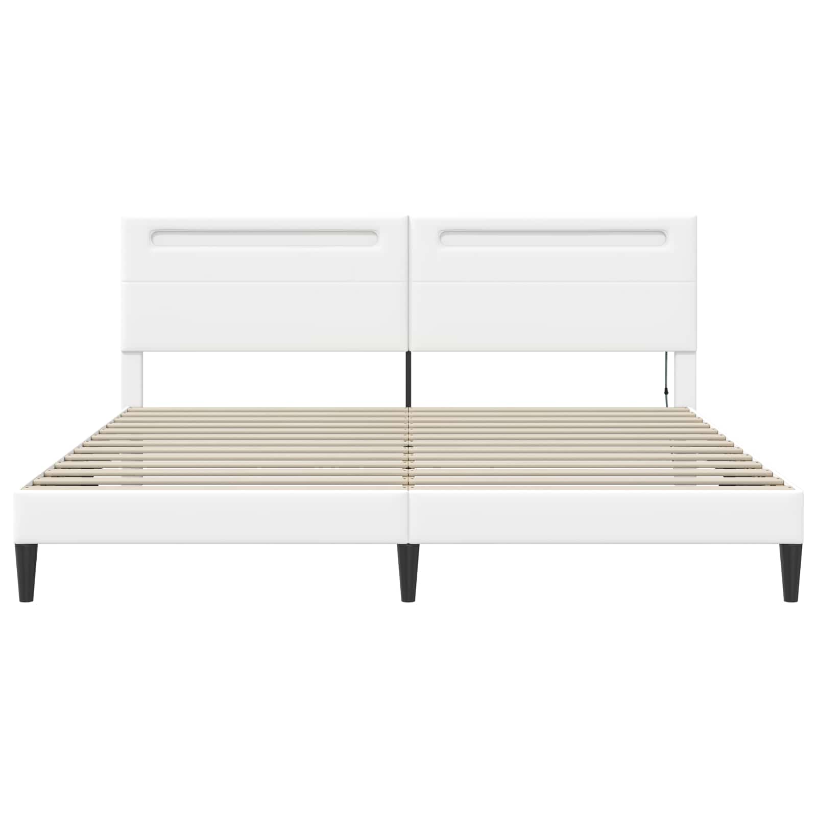 Σκελετός Κρεβατιού με κεφαλάρι Λευκό 180 x 200 cm Τεχνητό Δέρμα - Pakobazaar