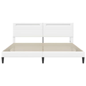 Σκελετός Κρεβατιού με κεφαλάρι Λευκό 180 x 200 cm Τεχνητό Δέρμα - Pakobazaar