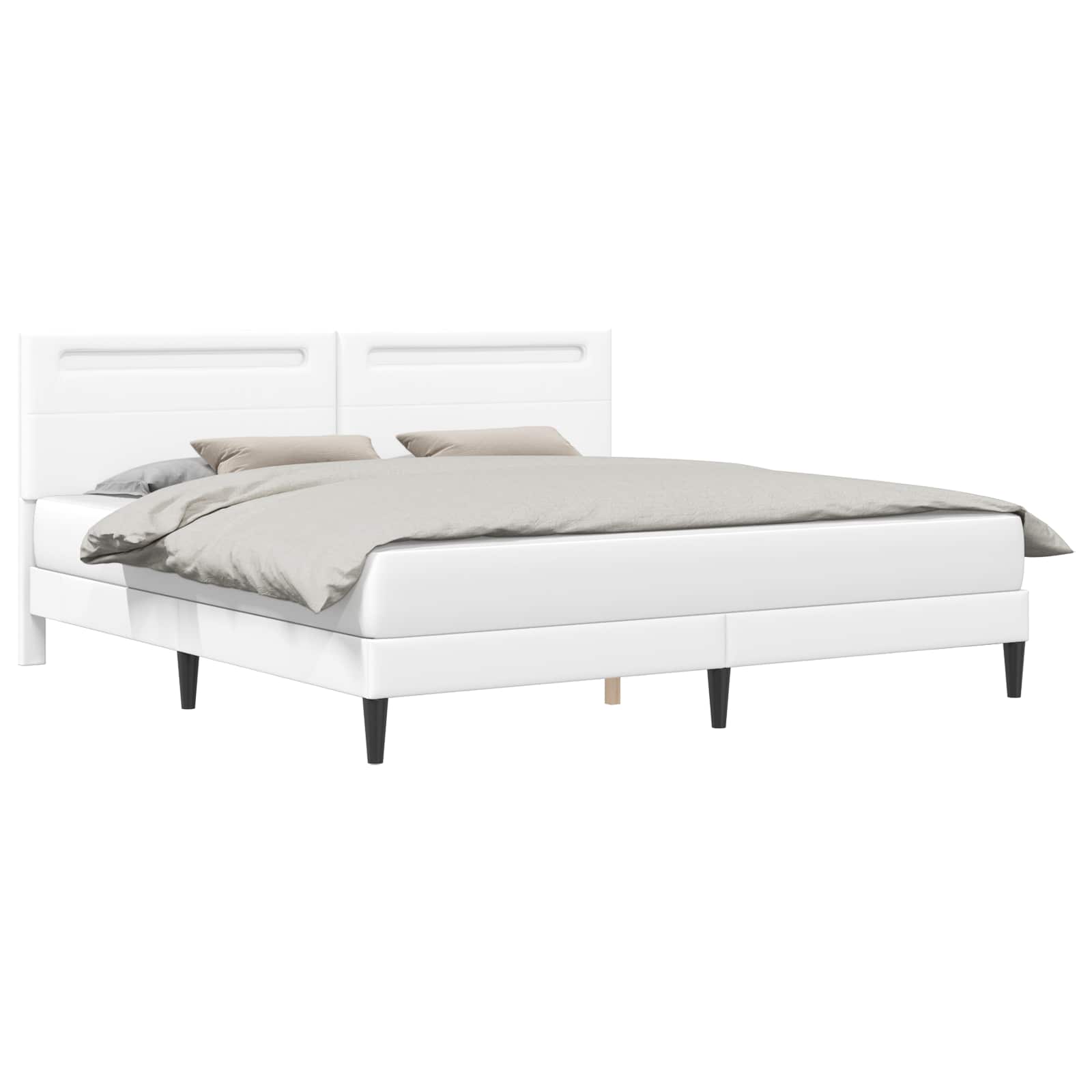 Σκελετός Κρεβατιού με κεφαλάρι Λευκό 180 x 200 cm Τεχνητό Δέρμα - Pakobazaar