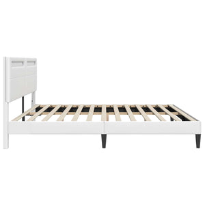 Σκελετός Κρεβατιού με κεφαλάρι Λευκό 180 x 200 cm Τεχνητό Δέρμα - Pakobazaar
