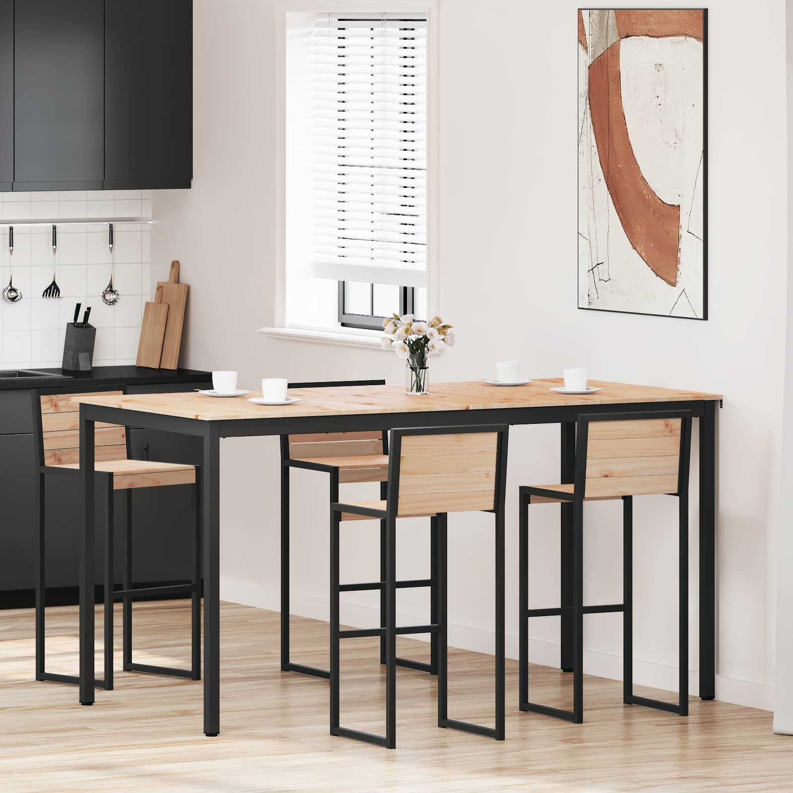 Τραπέζι μπαρ Φυσικό 200 x 100 x 105 εκ. Στερεά ξυλεία πεύκου