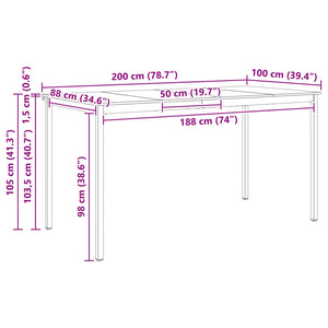 Τραπέζι μπαρ Λευκό 200 x 100 x 105 εκ. Στερεά ξυλεία πεύκου - Pakobazaar