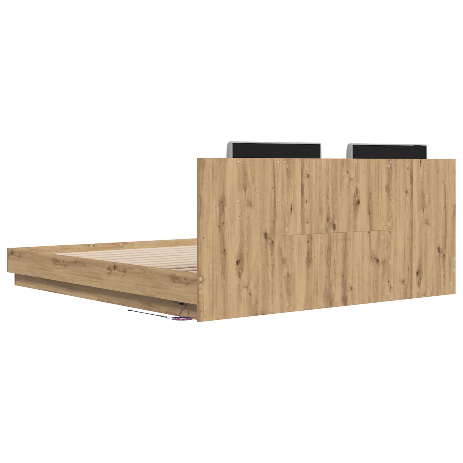 Κρεβάτι με Κεφαλάρι Artisan Oak 180 x 200 cm Επεξεργασμένο ξύλο