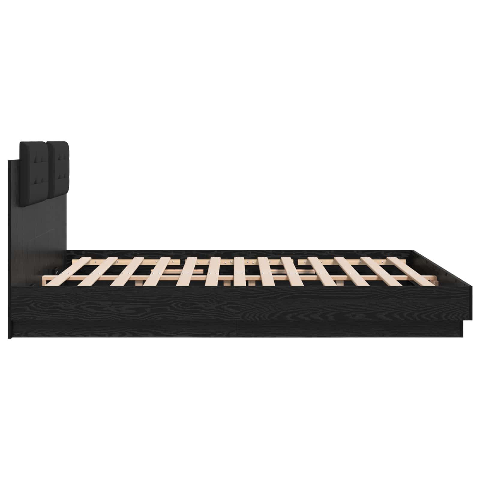 Κρεβάτι με Κεφαλάρι Μαύρη Οξυά 180 x 200 cm Επεξεργασμένο ξύλο