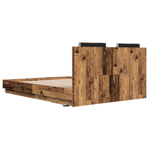 Κρεβάτι με Κεφαλάρι Παλιό Ξύλο 160 x 200 cm Επεξεργασμένο Ξύλο