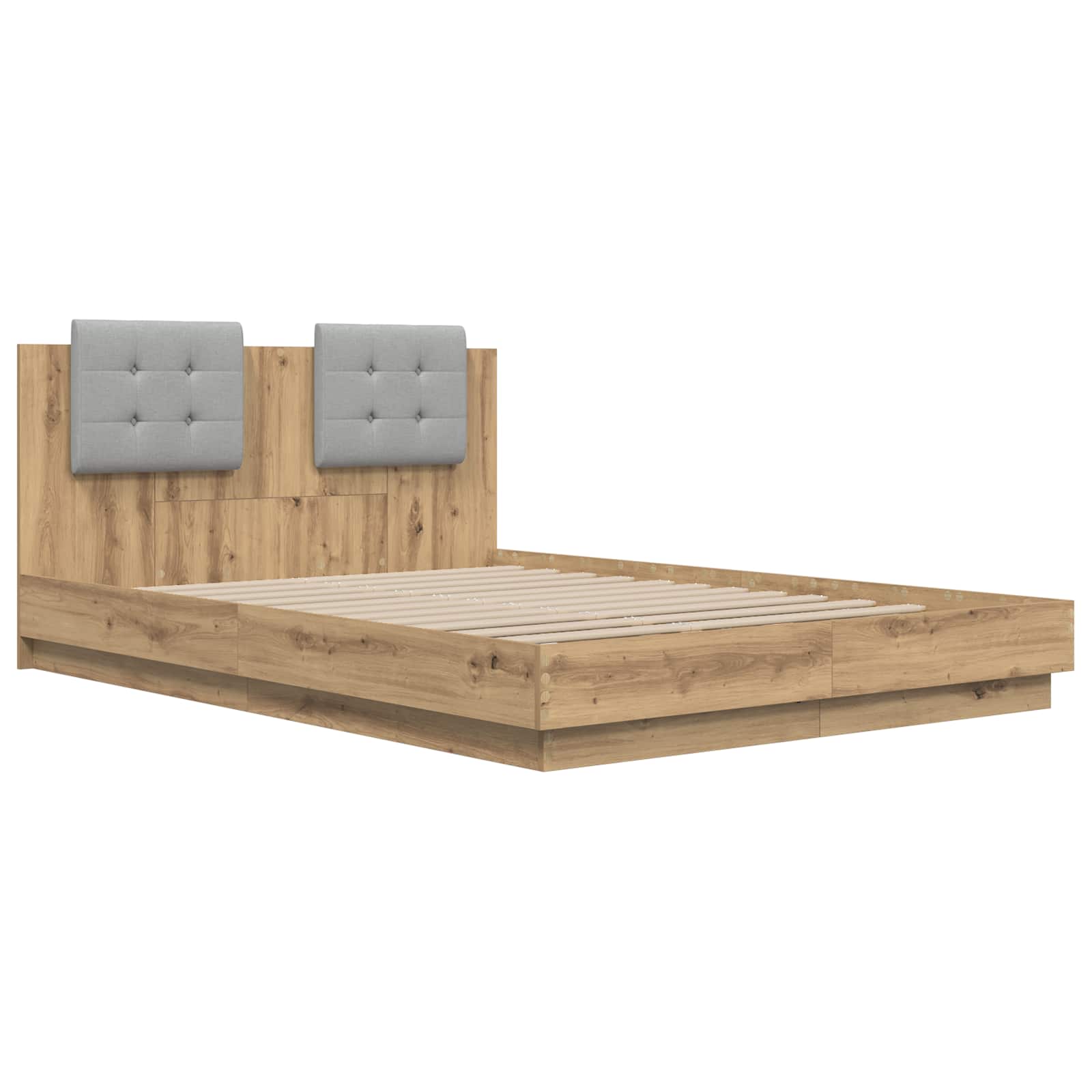 Κρεβάτι με Κεφαλάρι Artisan Oak 150 x 200 cm Επεξεργασμένο ξύλο