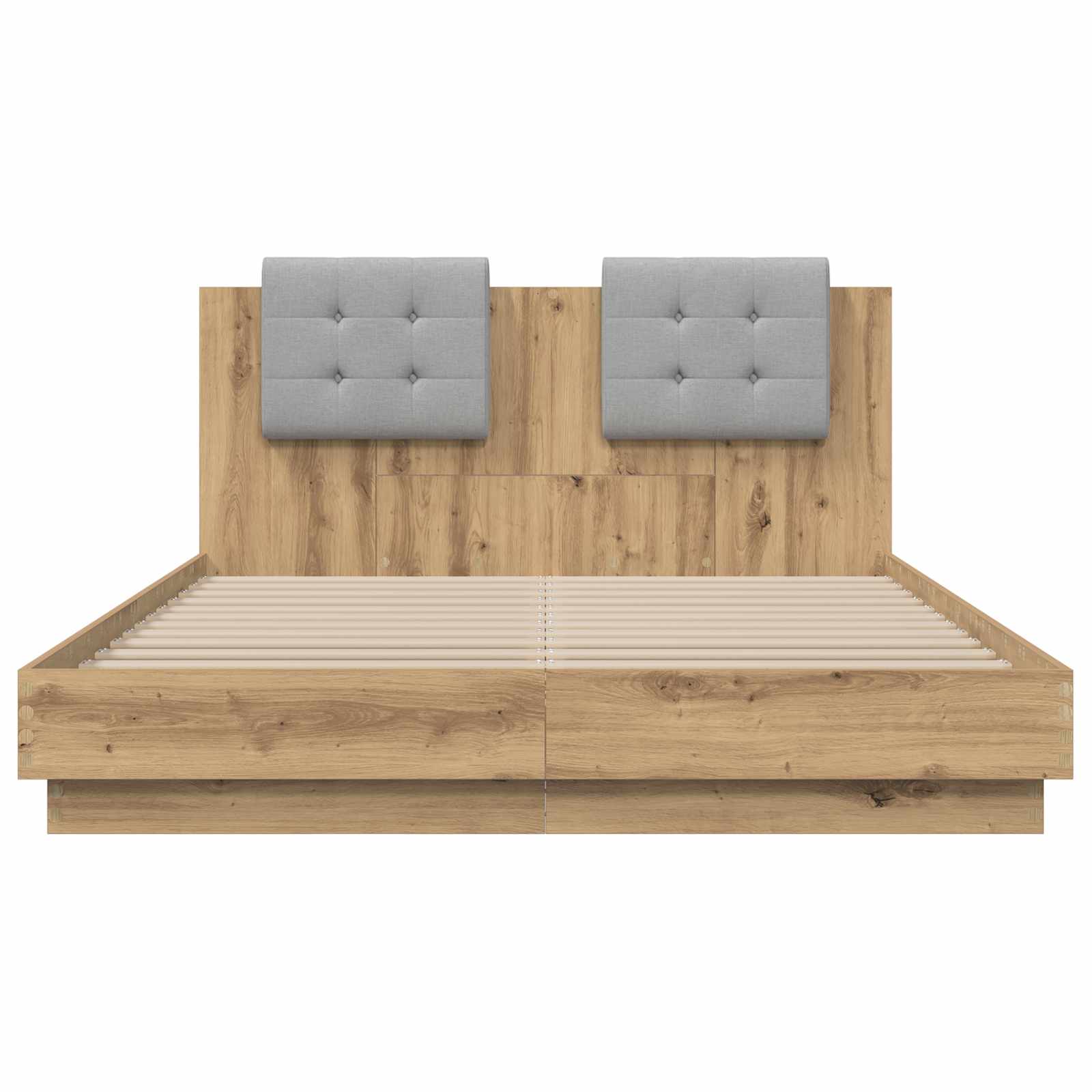 Κρεβάτι με Κεφαλάρι Artisan Oak 150 x 200 cm Επεξεργασμένο ξύλο