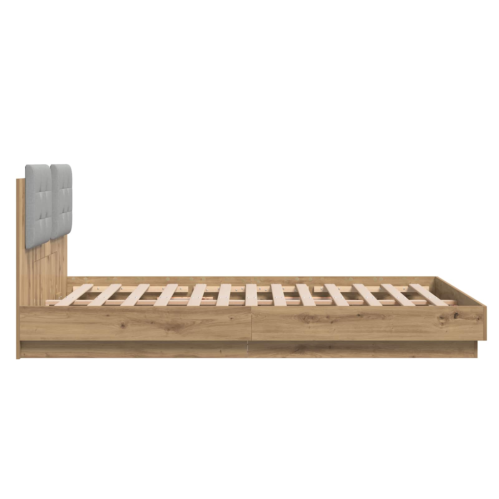 Κρεβάτι με Κεφαλάρι Artisan Oak 150 x 200 cm Επεξεργασμένο ξύλο