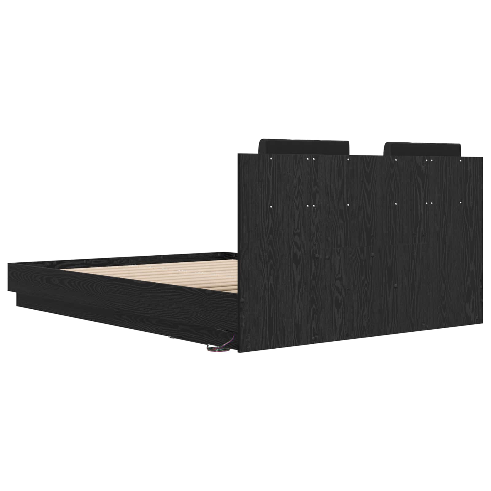 Κρεβάτι με Κεφαλάρι Μαύρη Οξυά 150 x 200 cm Επεξεργασμένο ξύλο