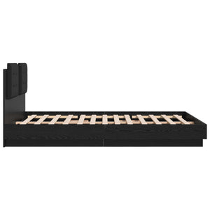 Κρεβάτι με Κεφαλάρι Μαύρη Οξυά 140 x 200 cm Επεξεργασμένο ξύλο - Pakobazaar